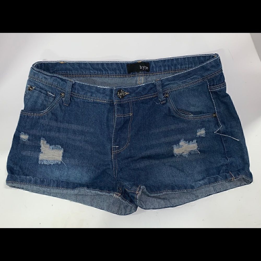 Hype jean shorts distressed look